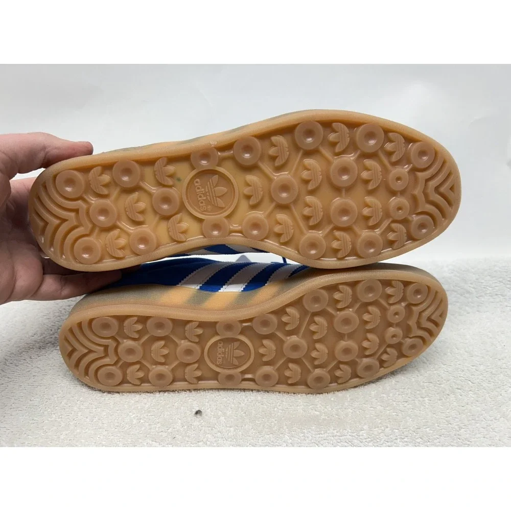 Adidas Mens Size 9 W's 10.5 Blue Bird/Cloud White/Gum Sole Gazelle Indoor Shoes